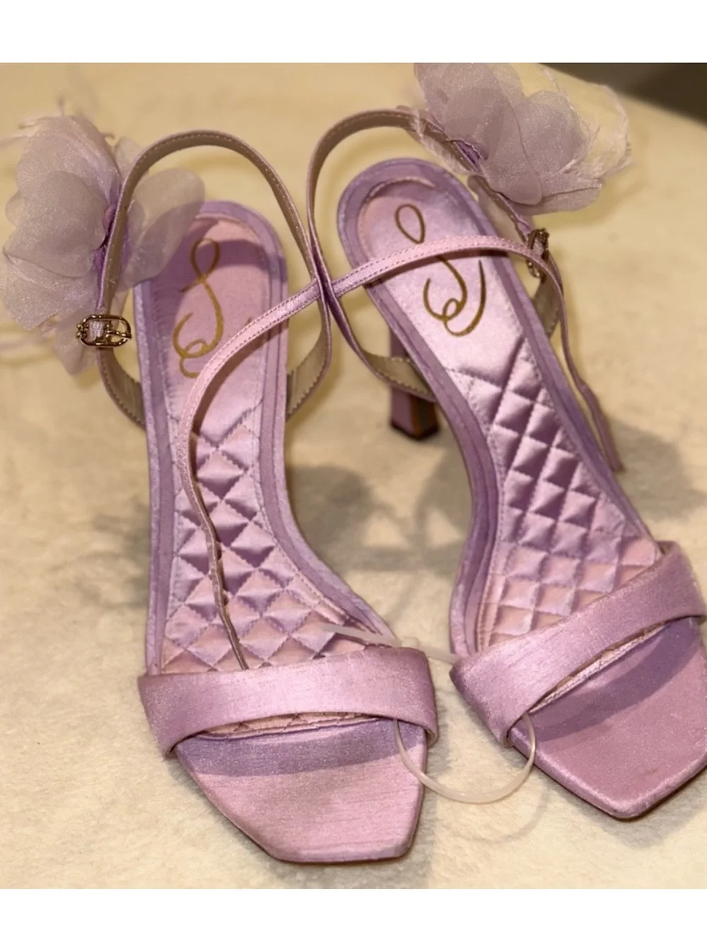Sam Edelman 8.5 LEANA FLOWER STRAP DRESS SANDAL lilac